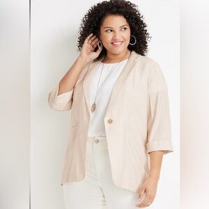 Maurices Beige Striped Blazer